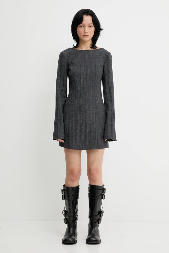 Our Legacy dress with wool blend Firm round neck gray W4257FS