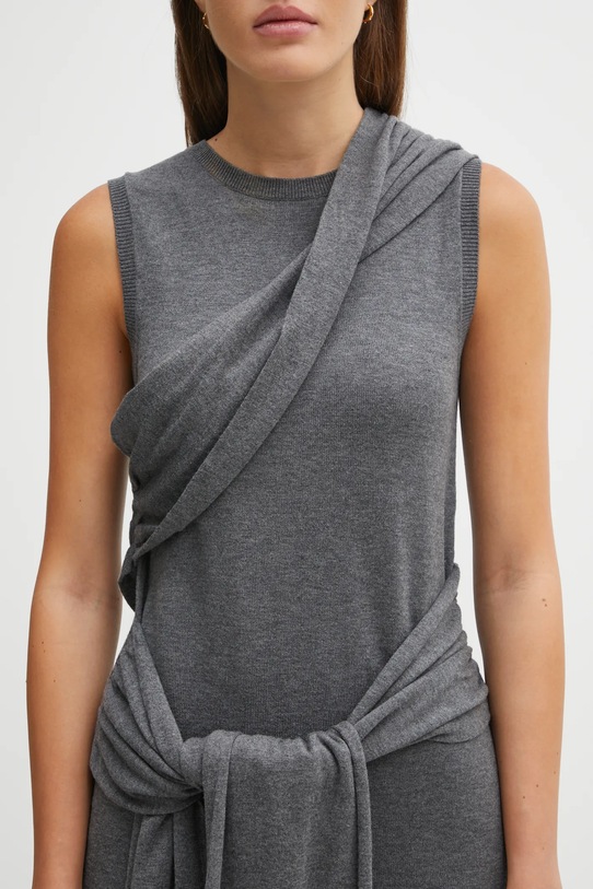 JW Anderson vestito con lana Tie Detail Sleeveless grigio KW1445.YN0320