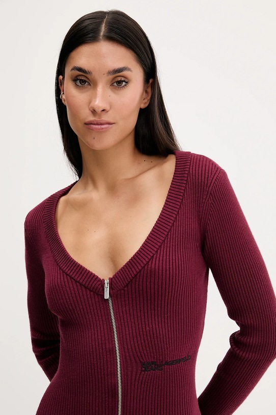 Šaty Karl Lagerfeld Jeans burgundské A4W13011