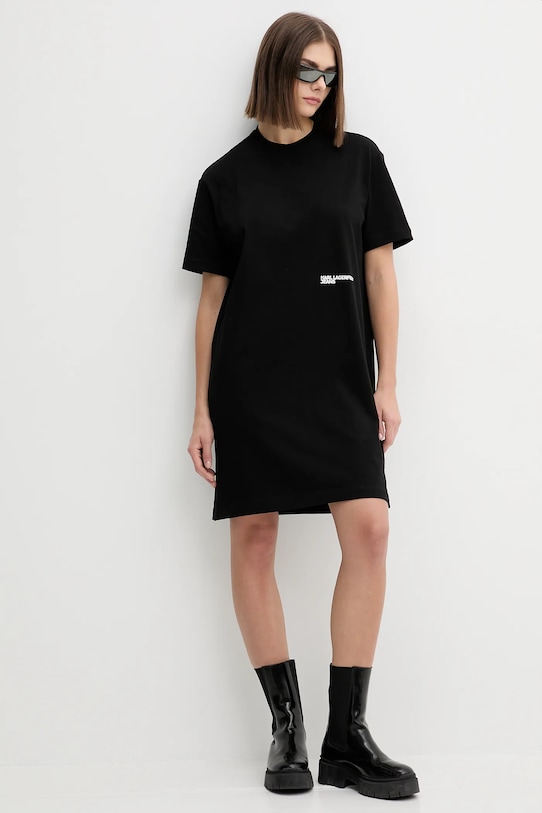 Karl Lagerfeld Jeans sukienka bawełniana A4W13054 czarny AW25