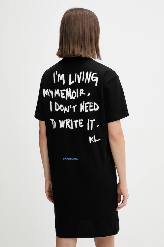 Karl Lagerfeld Jeans sukienka bawełniana czarny A4W13054