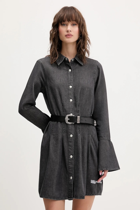 Karl Lagerfeld Jeans sukienka jeansowa casual szary A4W13003