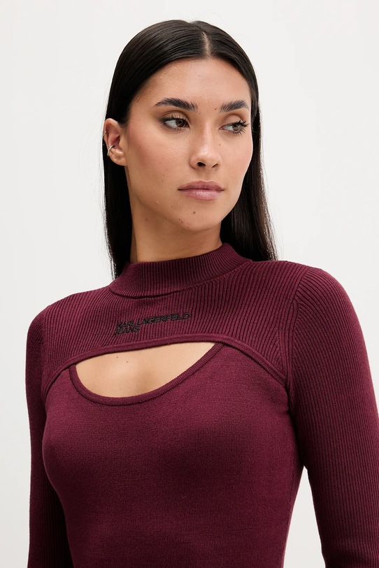 Šaty Karl Lagerfeld Jeans burgundské A4W13010