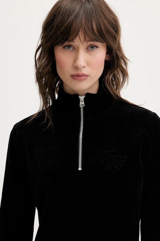 Hugo Blue rochie de catifea negru 50549677