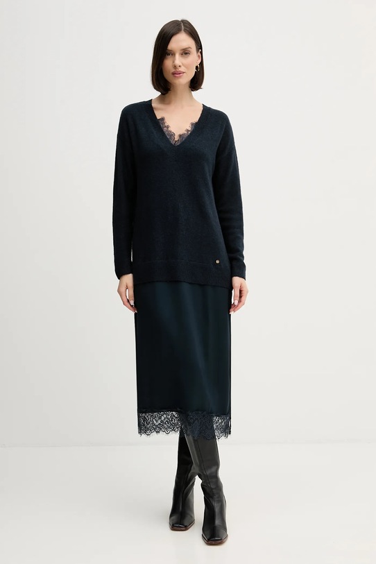 Pedro del Hierro sukienka z domieszką wełny 6192942 granatowy AW25