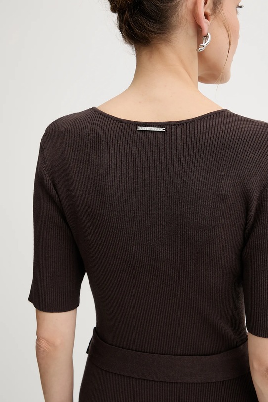 Šaty Karl Lagerfeld A4W13026 hnedá