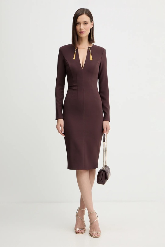 Платье Elisabetta Franchi AB80557E2 бордо AW25