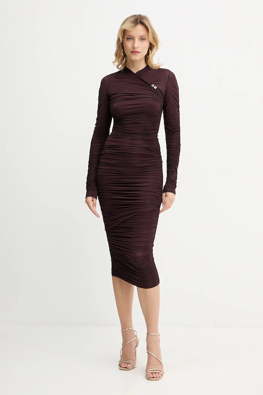 Elisabetta Franchi sukienka z elastanem fioletowy AB88857E2