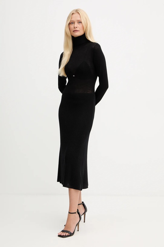 Платье с добавлением шерсти Elisabetta Franchi AM30S57E2 чёрный AW25