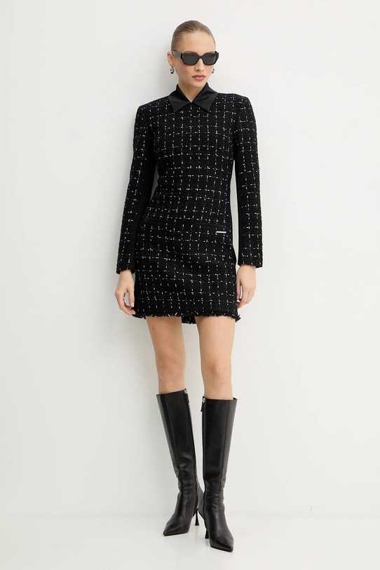 Obleka z dodatkom volne Karl Lagerfeld A4W13021 črna AW25