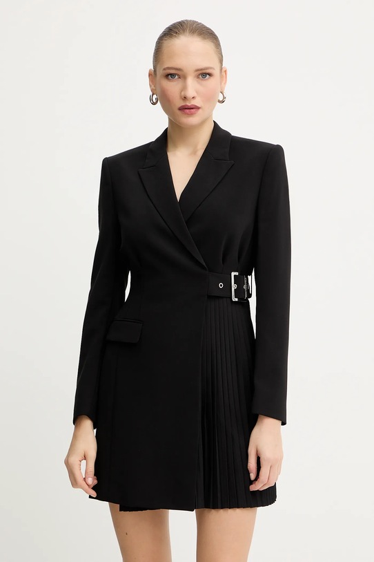 Obleka Karl Lagerfeld Z elastanom črna A4W13023