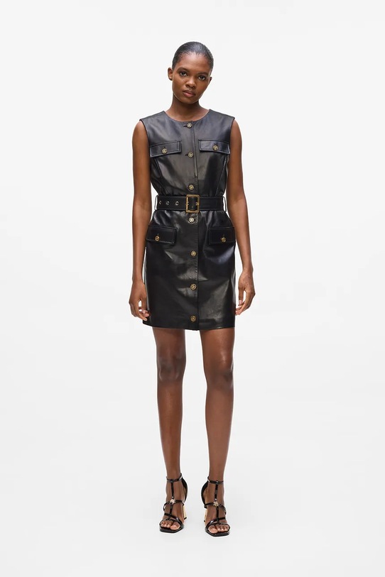 Karl Lagerfeld rochie de piele mini negru A4W13034