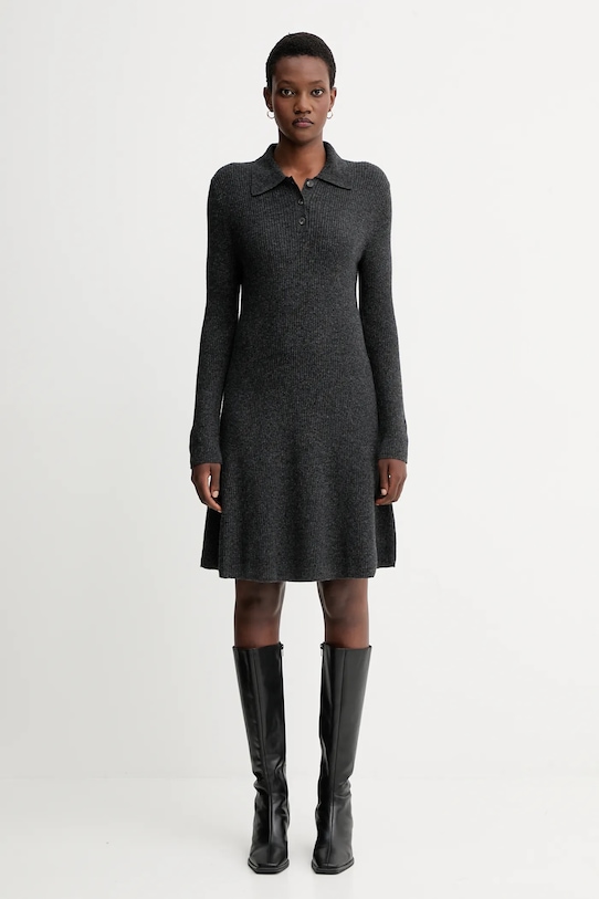 Šaty s prímesou vlny Marc O'Polo pletenina sivá 5000006940