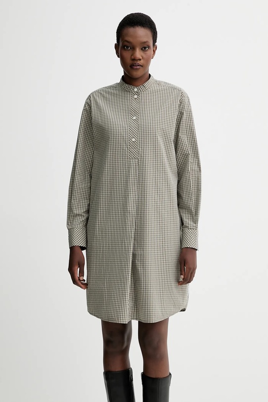 Marc O'Polo sukienka bawełniana wzorzyste zielony 5000007196