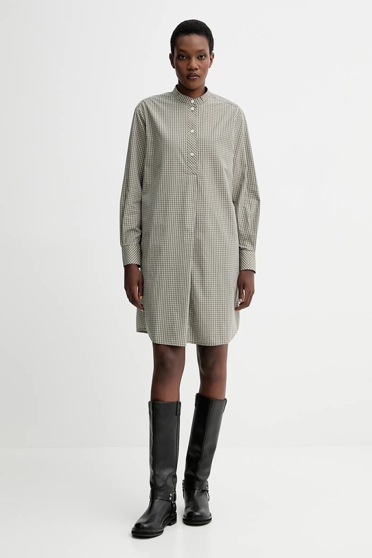 Marc O'Polo sukienka bawełniana 5000007196 zielony AW25