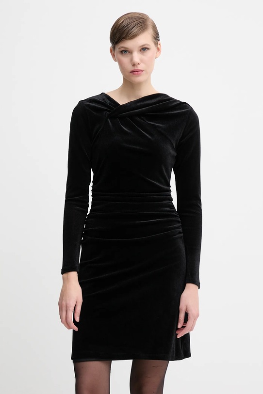 Dkny sukienka welurowa z elastanem czarny DD5V1M55