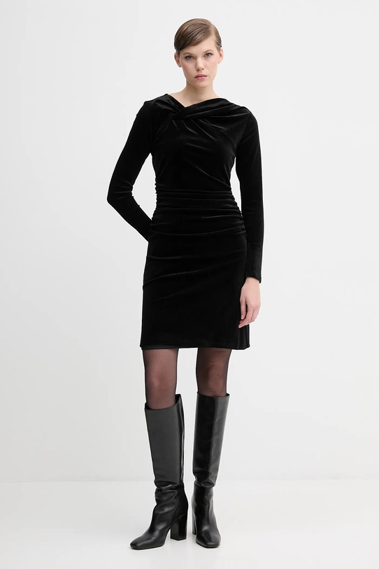 Dkny sukienka welurowa DD5V1M55 czarny AW25