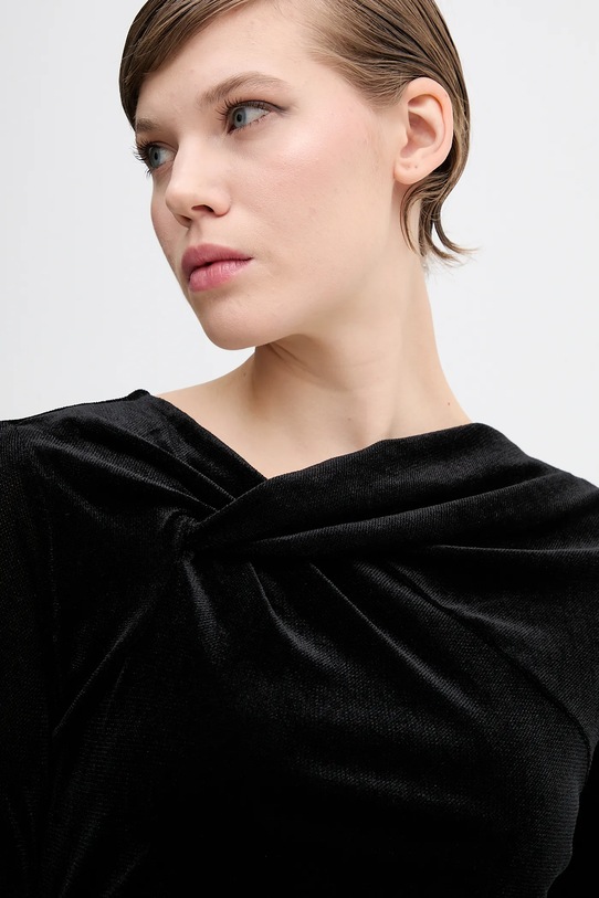 Dkny sukienka welurowa czarny DD5V1M55