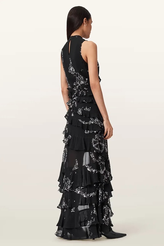 AllSaints rochie din viscoză CADY negru W004DD