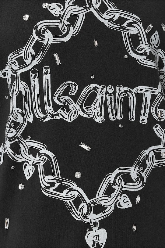 Odzież AllSaints sukienka bawełniana DRIP W082DD czarny