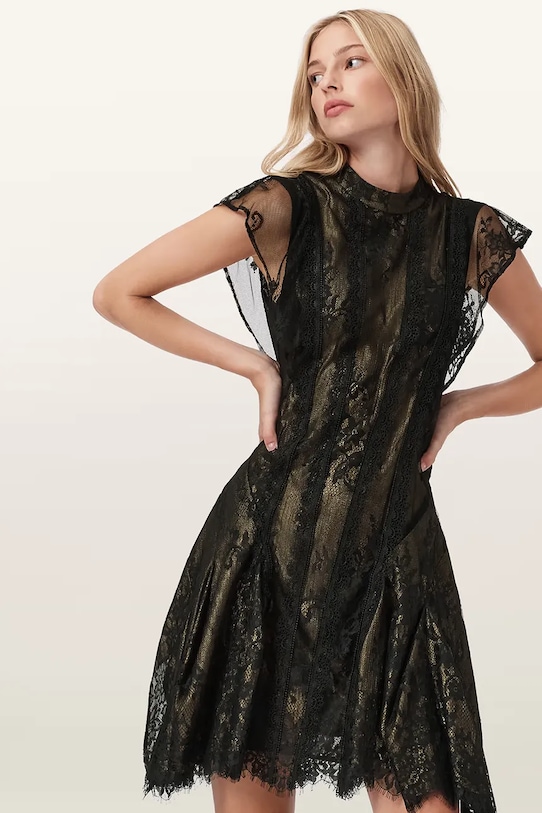 Рокля AllSaints FLEUR W132DD черен AW25