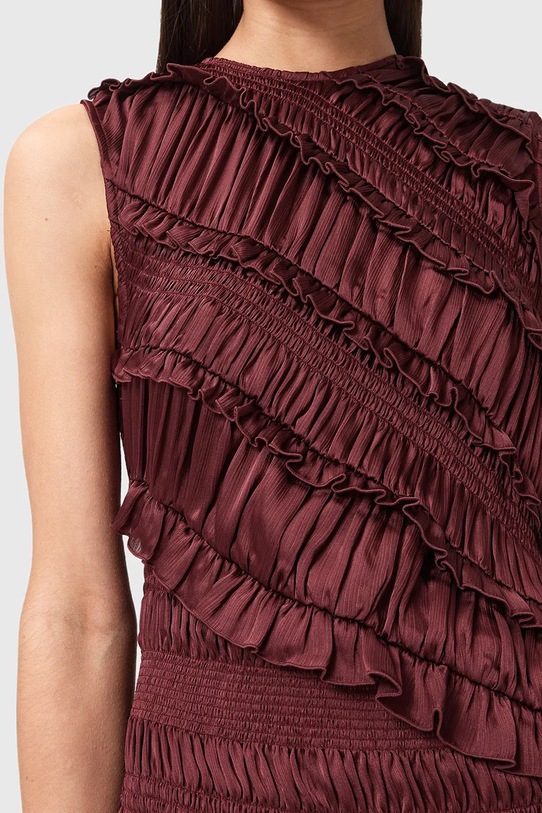 Odzież AllSaints sukienka NYLA W034DD czerwony