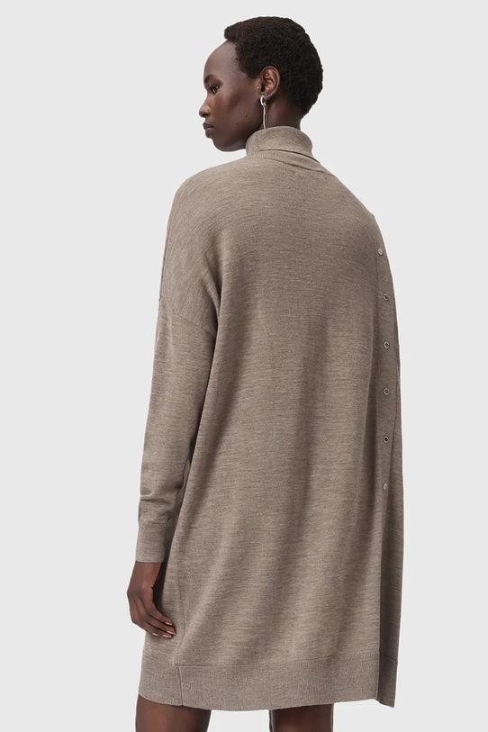 Odzież AllSaints sukienka wełniana UMI W071DD beżowy