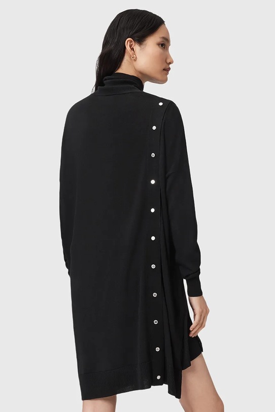 Odzież AllSaints sukienka wełniana UMI W071DD czarny