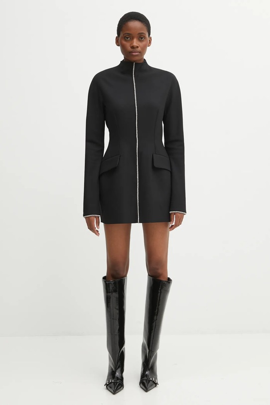 Sportmax sukienka z dodatkiem wełny TEFRITE01 tkanina czarny 2522226024600
