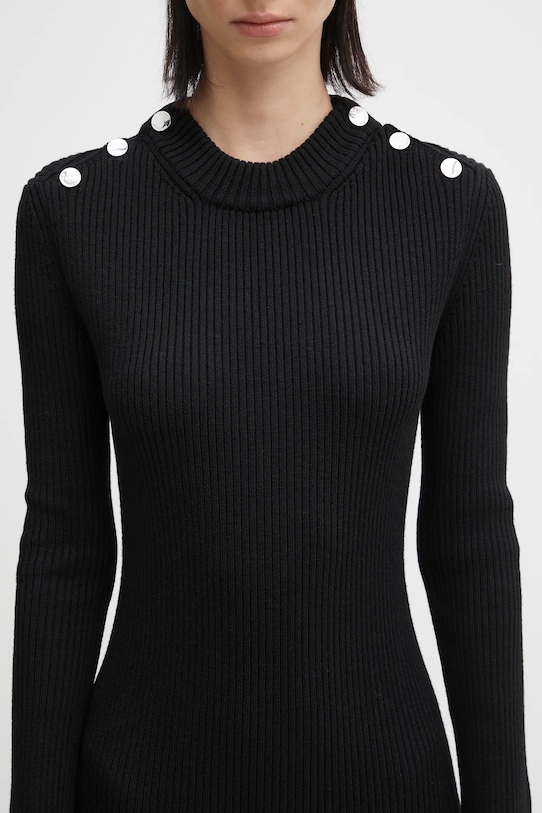 Sportmax sukienka z dodatkiem wełny GARIBO czarny 2522326022600