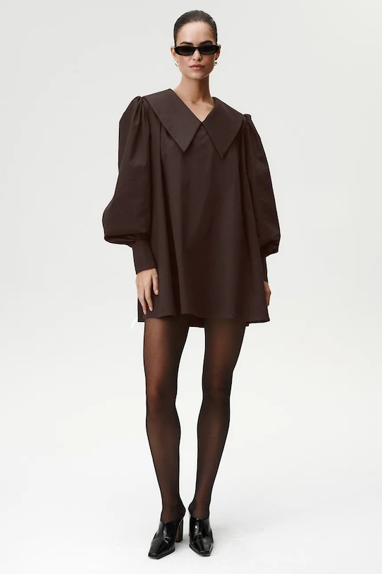 Φόρεμα Undress Code με ελαστάν καφέ 1055UC