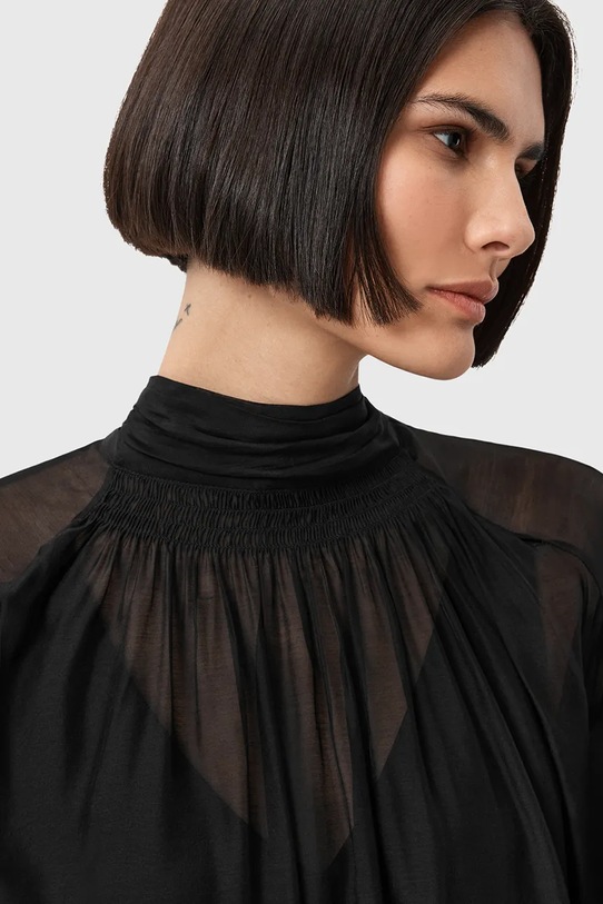Odzież AllSaints sukienka z dodatkiem jedwabiu PEARLA W095DD czarny
