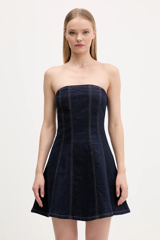 Abercrombie & Fitch sukienka jeansowa z elastanem niebieski KI159.6084.276