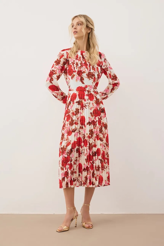 Bizuu rochie NYLA midi rosu NYLA.KREMOWY