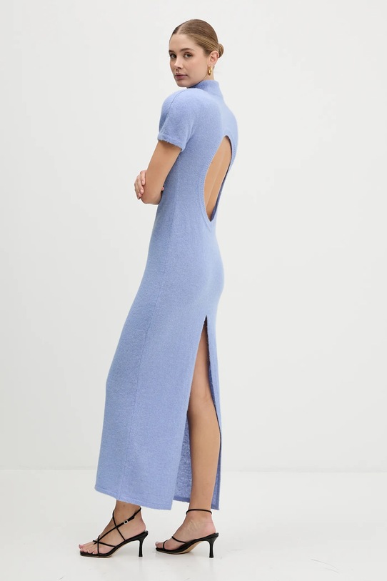 La Mania sukienka z dodatkiem wełny NOIR NOIR niebieski AW25