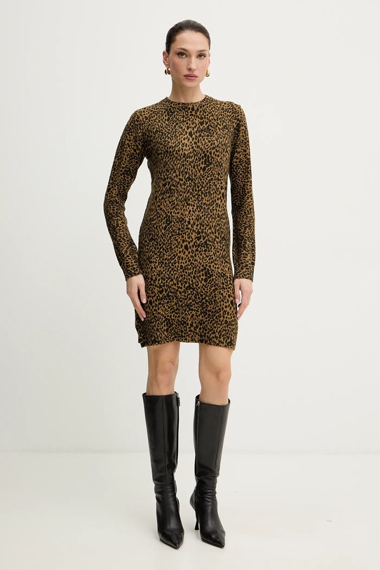 Morgan sukienka z domieszką wełny RMBEO zielony AW25