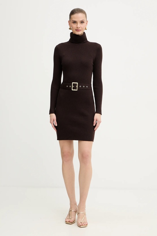 Morgan sukienka z domieszką wełny RMCAFE brązowy SS26