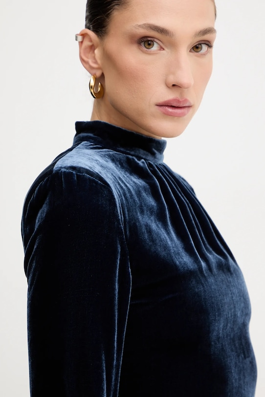 Šaty s prímesou hodvábu Rotate 1149221192 tmavomodrá