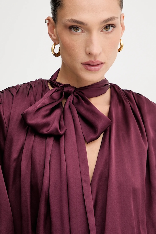 Rotate rochie de mătase burgundia 1146532734