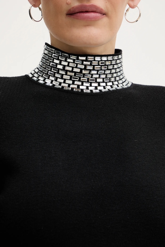 Retrofete sukienka z domieszką wełny Corinth FW24.10043 czarny