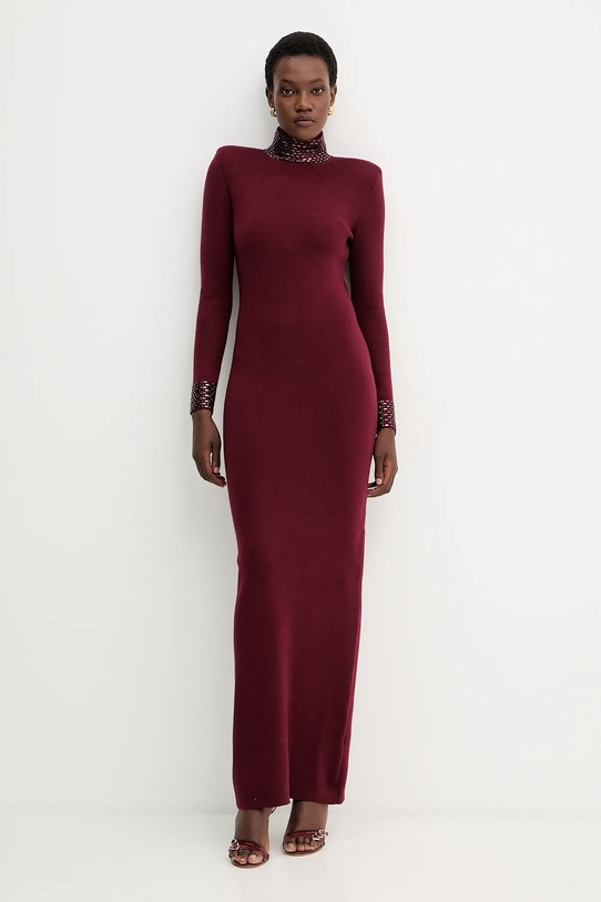 Retrofete ruha gyapjú keverékből Monroe HL24.8110 burgundia AW25