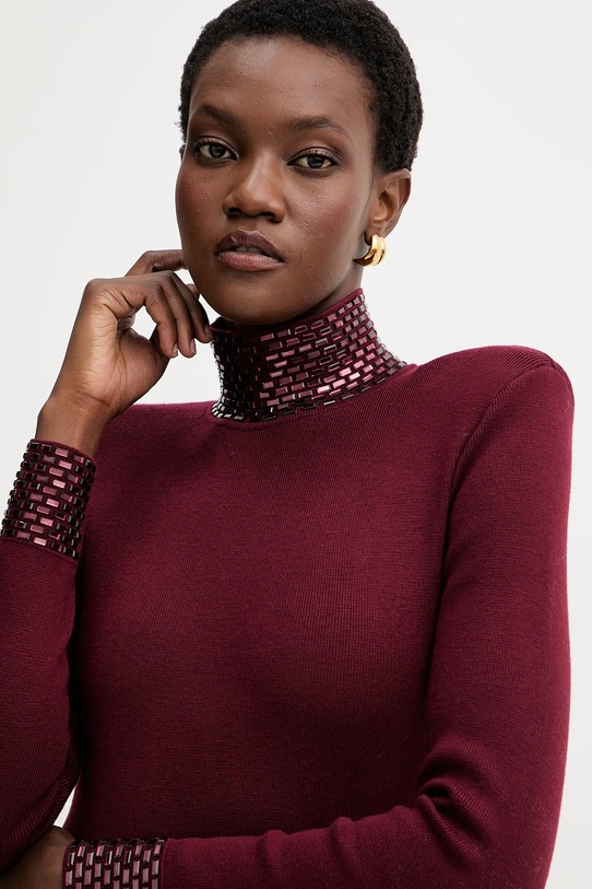 Retrofete ruha gyapjú keverékből Monroe HL24.8110 burgundia