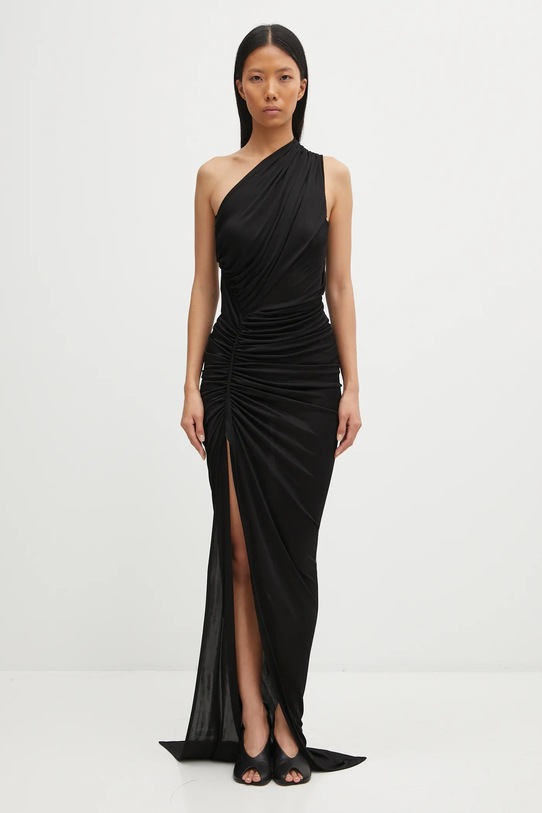 Φόρεμα Rick Owens Lilies Avra Gown βισκόζη μαύρο LI02E3505.JVS