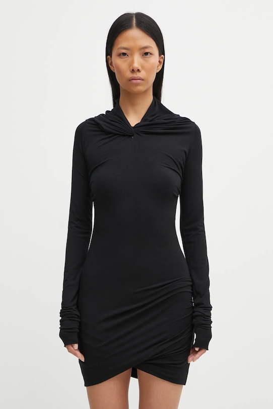 Платье с добавлением кашемира Rick Owens Lilies Kairo casual чёрный LI02E3568.JBWS
