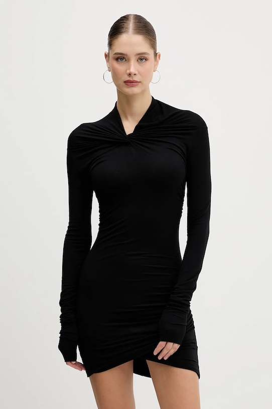 Rick Owens Lilies vestito con cashmere Kairo mini nero LI02E3568.JBWS