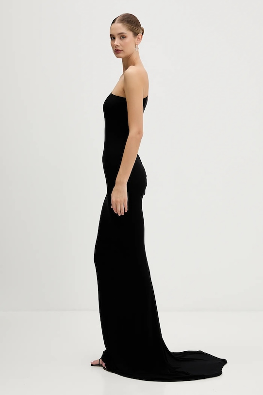 Rick Owens Lilies sukienka wiskozowa One Shoulder Gown LI02E3571.RV czarny AW25