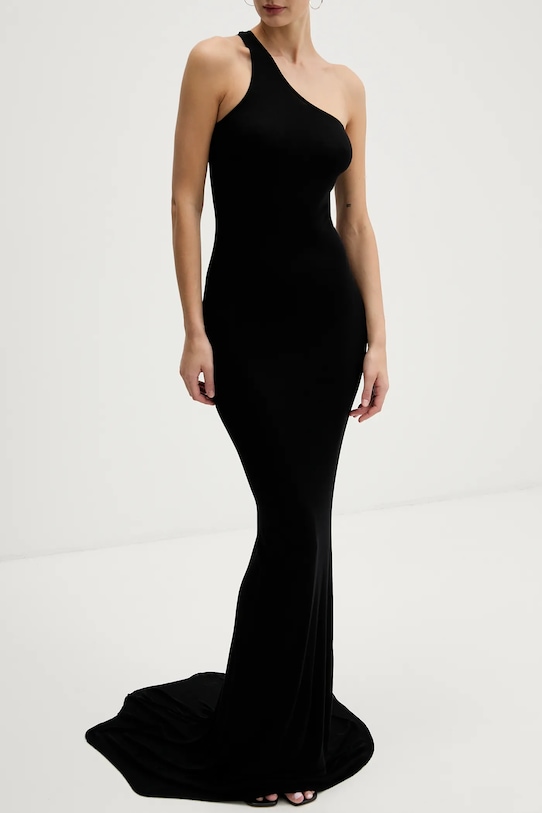 Rick Owens Lilies sukienka wiskozowa One Shoulder Gown czarny LI02E3571.RV