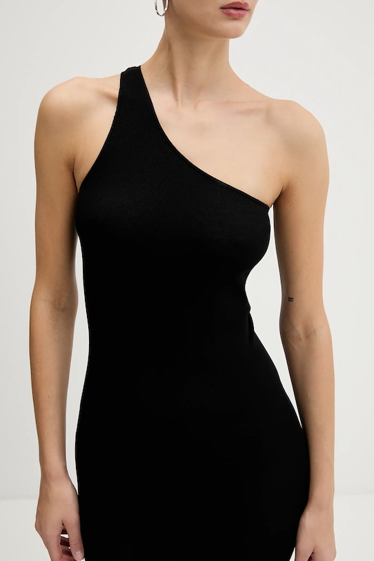 Rick Owens Lilies sukienka wiskozowa One Shoulder Gown LI02E3571.RV czarny