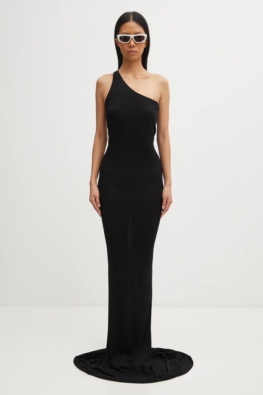 Φόρεμα από βισκόζη Rick Owens Lilies One Shoulder Gown LI02E3571.RV μαύρο