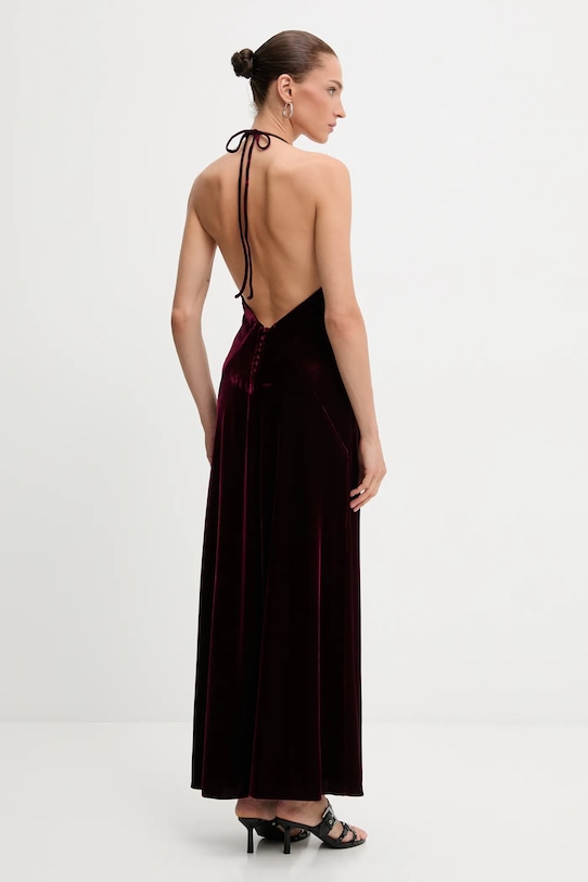 Odzież Bardot sukienka welurowa 59315DB2 bordowy